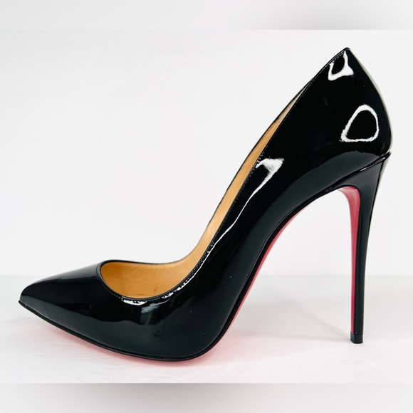 CHRISTIAN LOUBOUTIN Pigalle Follies 100mm Black Patent Leather Pumps EU 39.5 - Picture 8 of 12